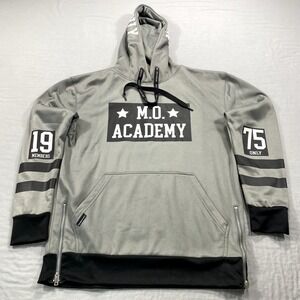 Members Only Academy‎ Sweatshirt Mens Large Gray Black Long Sleeve Hoodie City